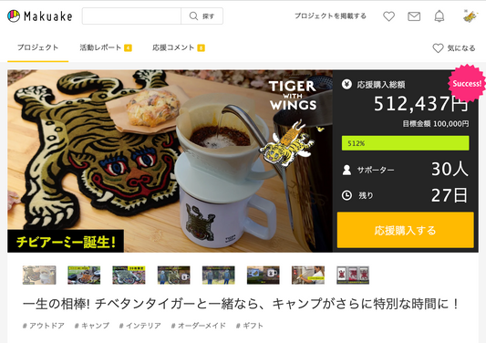 クラウドファンディング途中経過